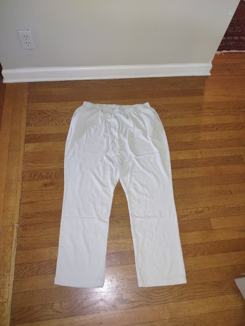 NWOT off white cotton sweatpants from Lands' End size 1X